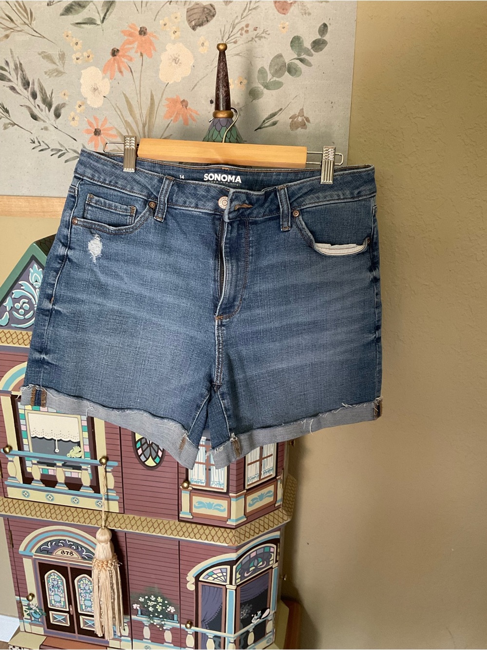 SONOMA Blue Distressed Denim Cutoff Shorts